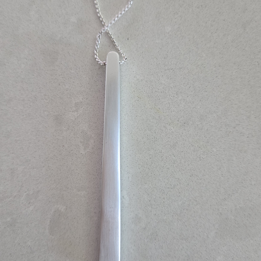 Kendra Scott Silver Bar And Blue Stone Necklace - Picture 6 of 7